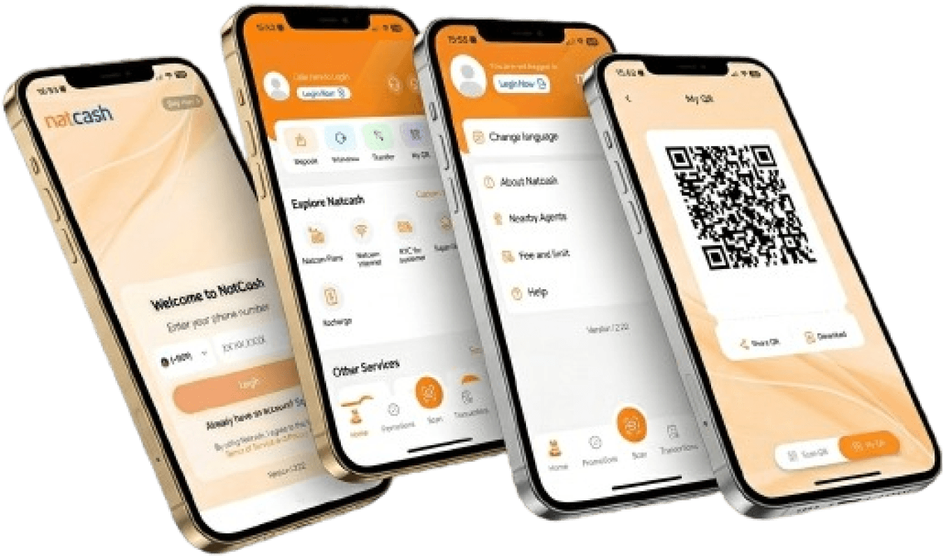 Aperçu de l'application mobile Natcash